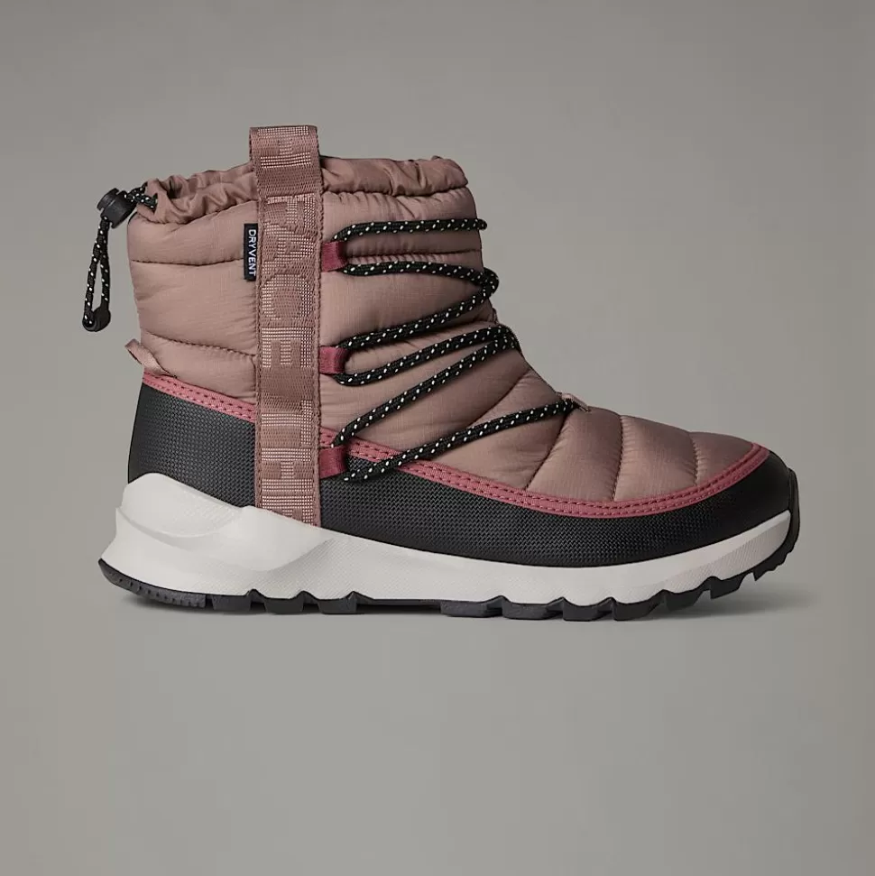 The North Face Botas De Invierno Impermeables Con Cordones ThermoBall™ Para Mujer Deep Taupe-TNF Black Best