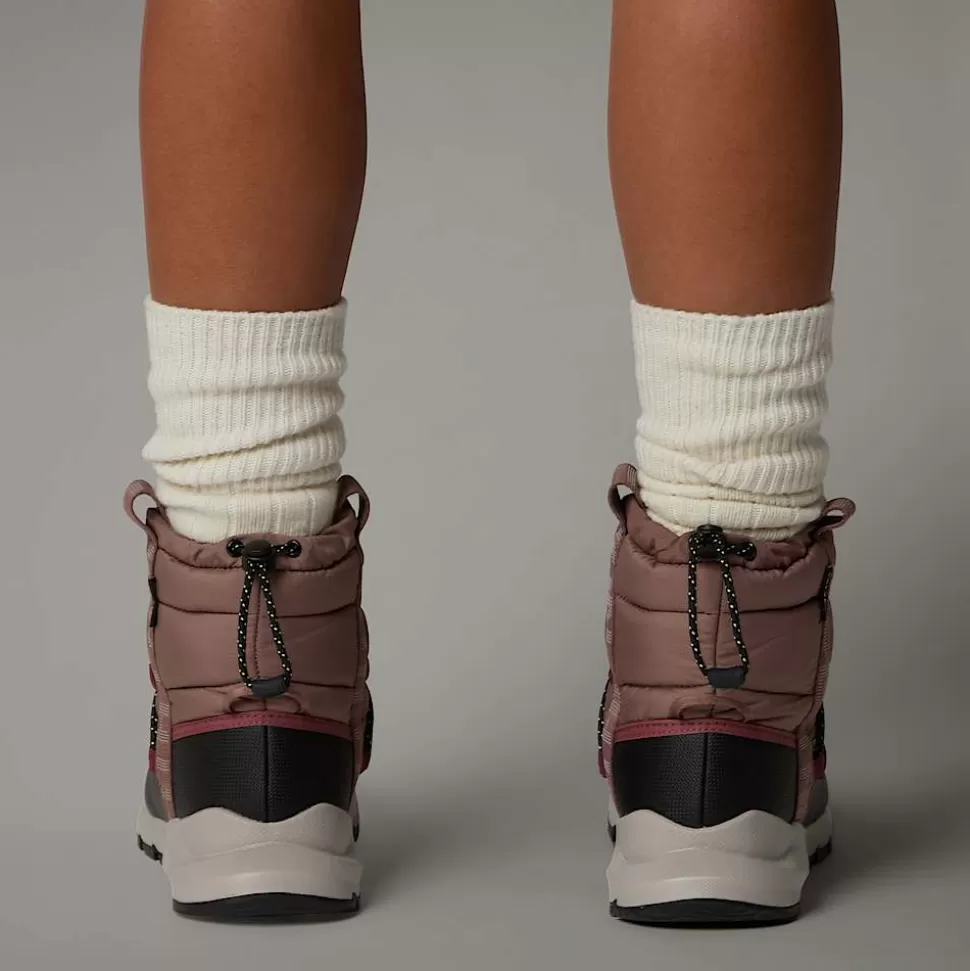 The North Face Botas De Invierno Impermeables Con Cordones ThermoBall™ Para Mujer Deep Taupe-TNF Black Best