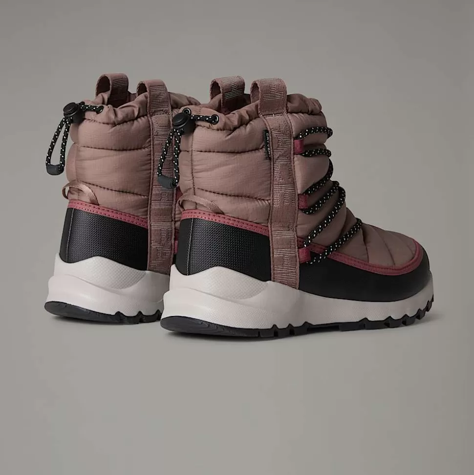The North Face Botas De Invierno Impermeables Con Cordones ThermoBall™ Para Mujer Deep Taupe-TNF Black Best