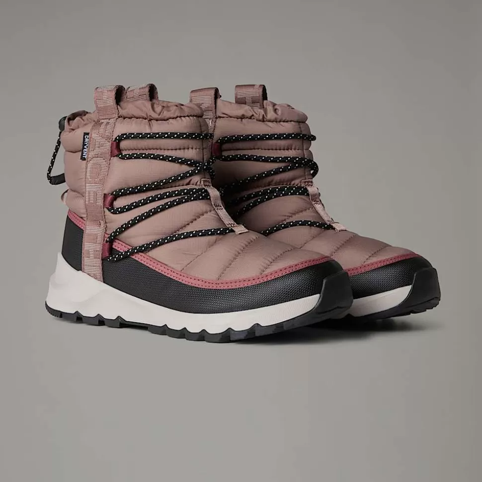 The North Face Botas De Invierno Impermeables Con Cordones ThermoBall™ Para Mujer Deep Taupe-TNF Black Best