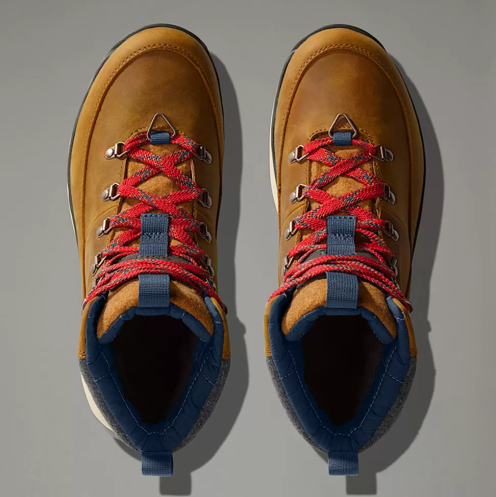 The North Face Botas De Nieve Impermeables De Piel Bergen Para Hombre TIMBER TAN/TNF RED Shop