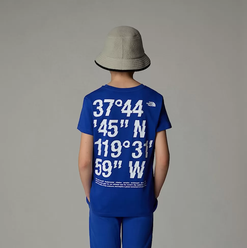 The North Face Camiseta Con Estampado Gráfico Coordinates Para Niño TNF Blue Hot