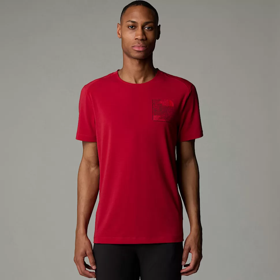 The North Face Camiseta Con Estampado Gráfico Lightning Para Hombre Garnet Red Sale