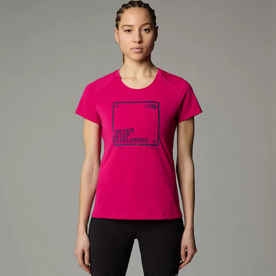 The North Face Camiseta Con Estampado Gráfico Lightning Para Mujer Pink Primrose Best Sale