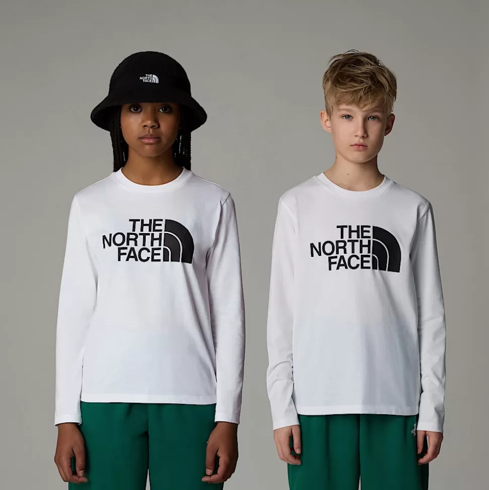 The North Face Camiseta De Mana Larga Easy Para Niños TNF White Flash Sale