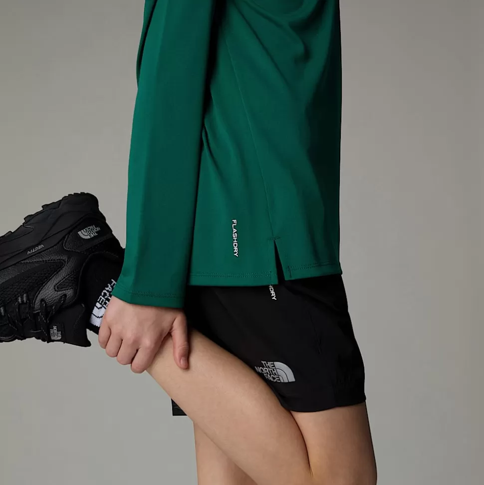 The North Face Camiseta De Manga Larga Con Cremallera De 1/4 Never Stop Para Jóvenes Evergreen Clearance