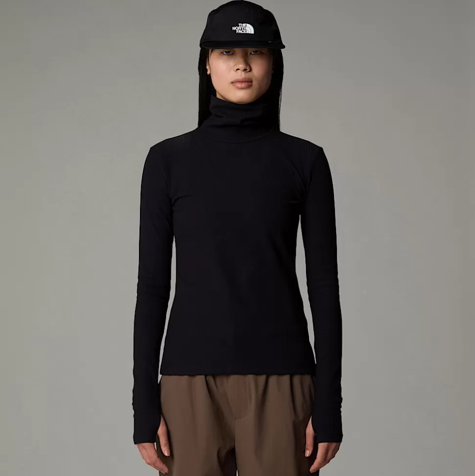 The North Face Camiseta De Manga Larga Con Cuello Alto Para Mujer TNF Black Outlet