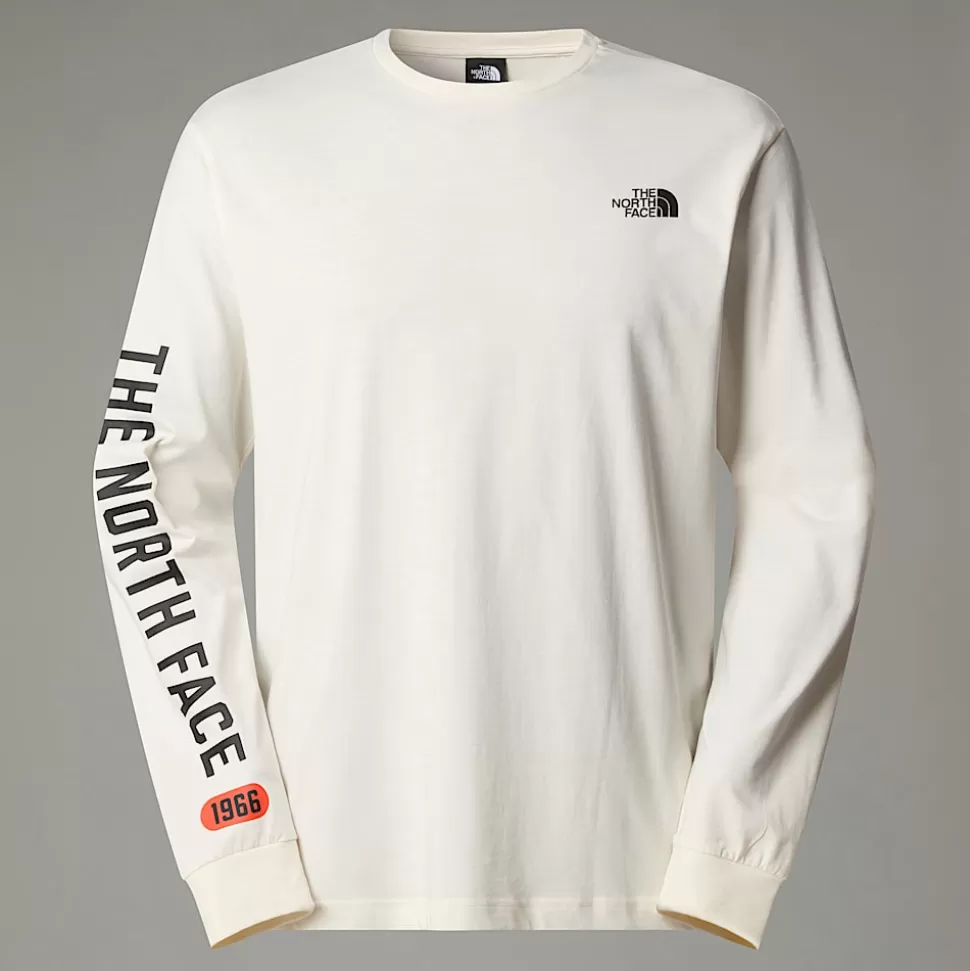 The North Face Camiseta De Manga Larga Con Estampado Gráfico Varsity Para Hombre White Dune Store