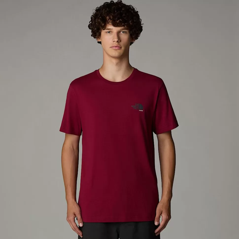 The North Face Camiseta France Redbox Para Hombre Beetroot - Anthracite Grey - White Dune Discount