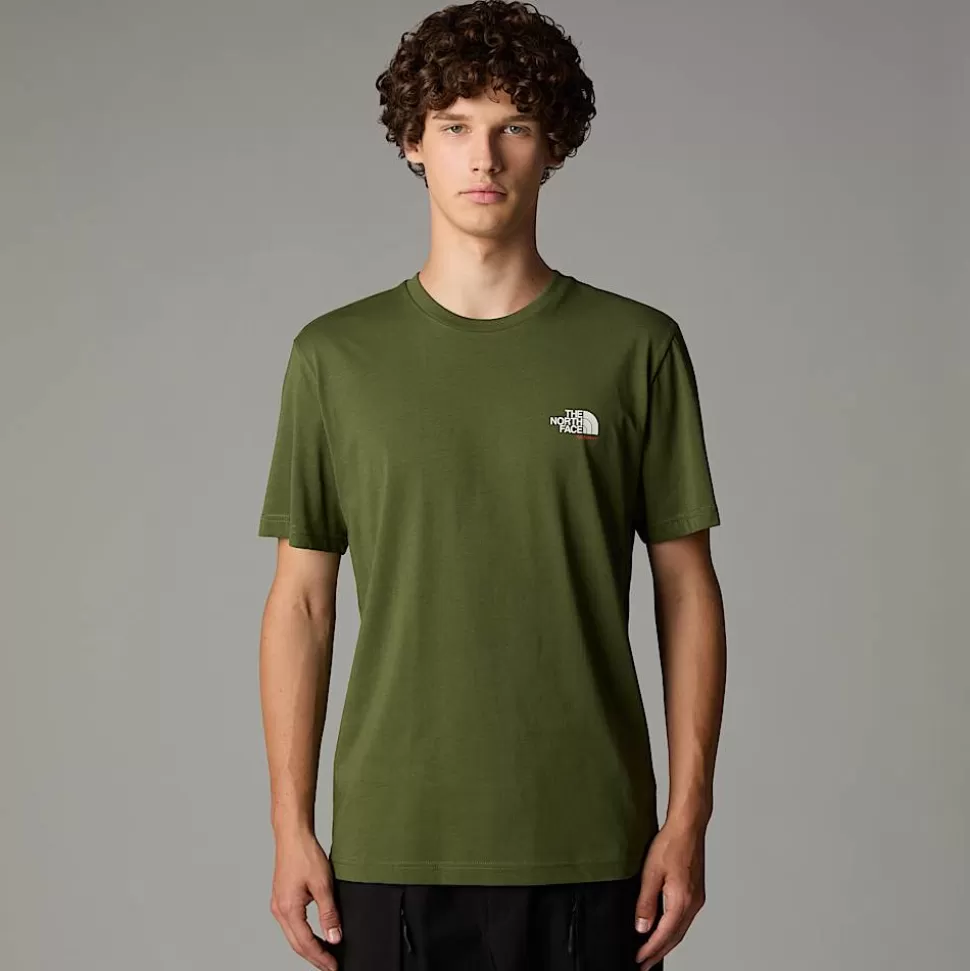 The North Face Camiseta Germany Redbox Para Hombre Terrarium Green - Bombay Orange - White Dune Cheap