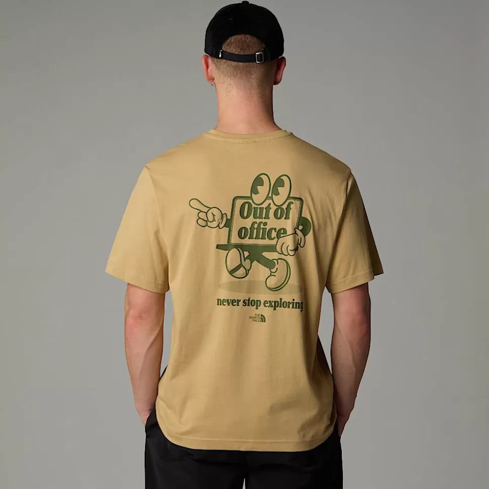 The North Face Camiseta Holgada Cartoon Para Hombre Khaki Stone - Terrarium Green Best
