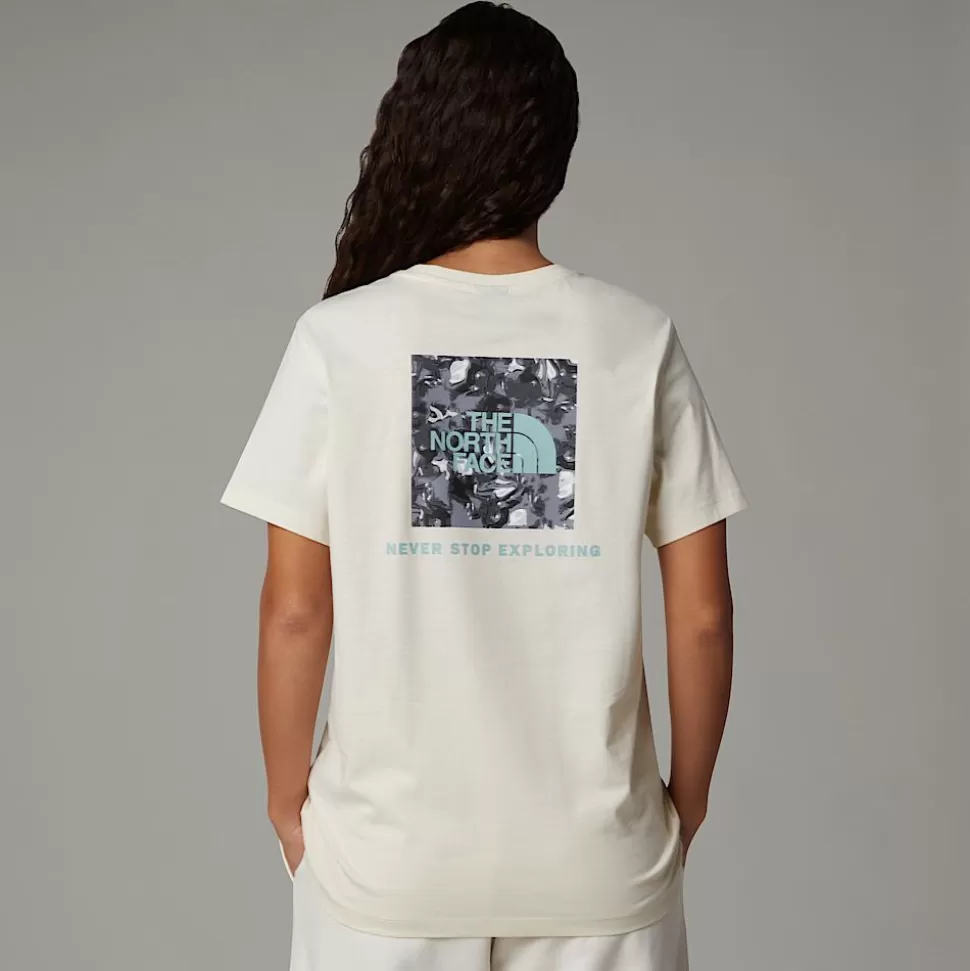 The North Face Camiseta Holgada Con Estampado Gráfico Redbox Para Mujer White Dune-TNF Black Liquid Print Best Sale