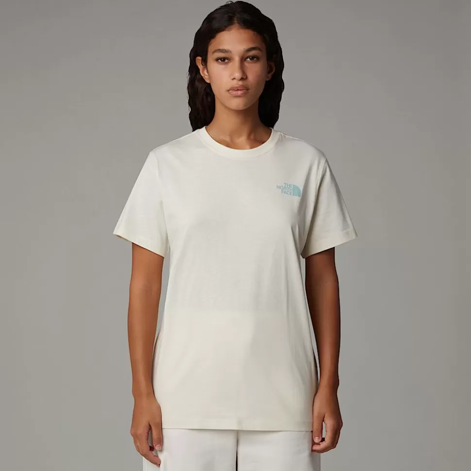 The North Face Camiseta Holgada Con Estampado Gráfico Redbox Para Mujer White Dune-TNF Black Liquid Print Best Sale