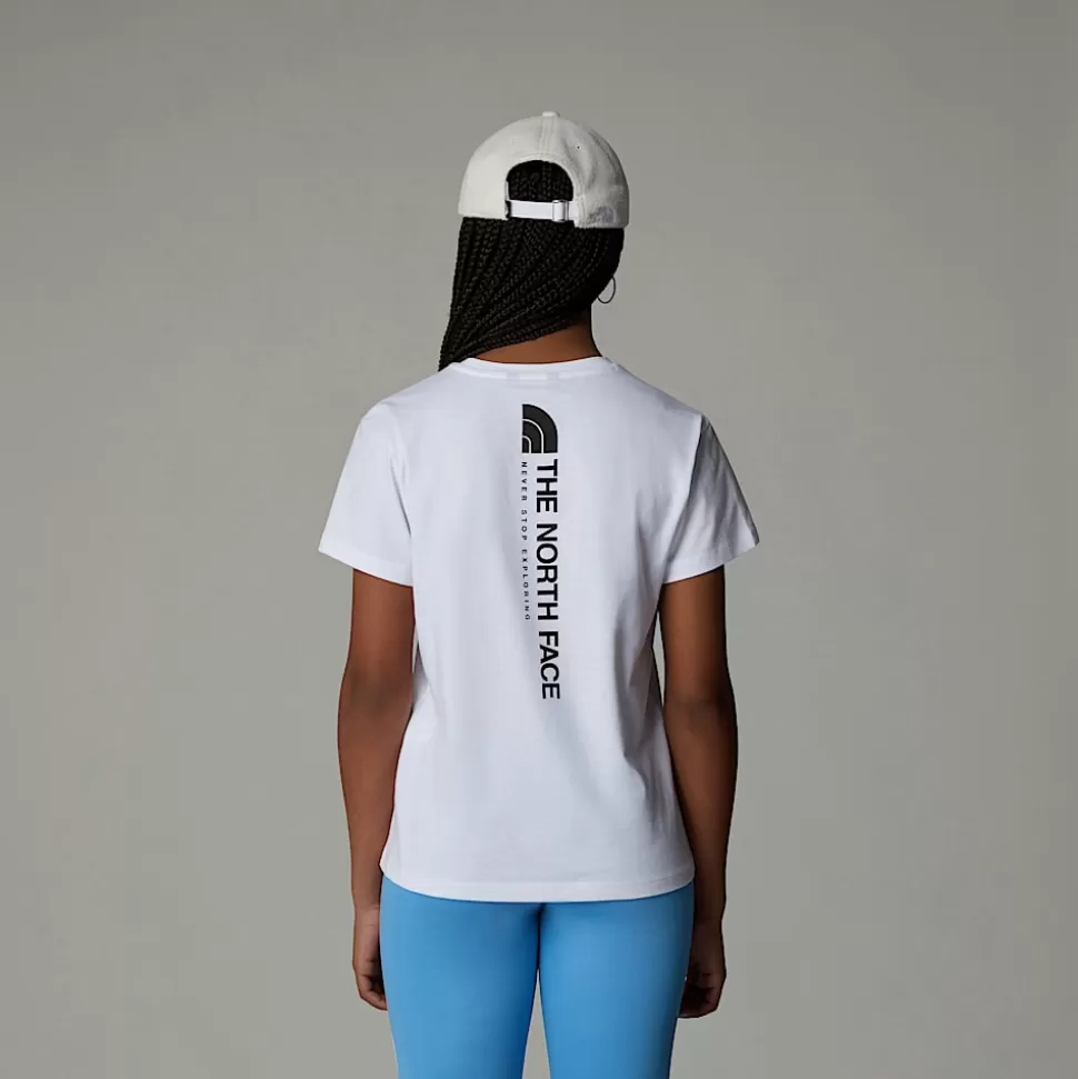 The North Face Camiseta Holgada Con Estampado Gráfico Vertical Para Niña TNF White Discount