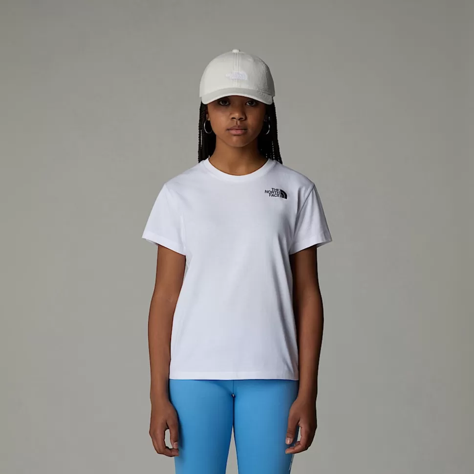 The North Face Camiseta Holgada Con Estampado Gráfico Vertical Para Niña TNF White Discount