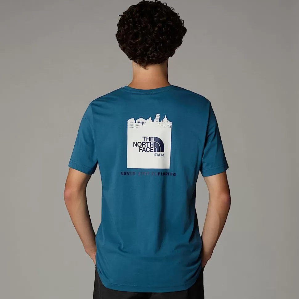 The North Face Camiseta Italy Redbox Para Hombre Mallard Blue - White Dune - Eagle Blue Online