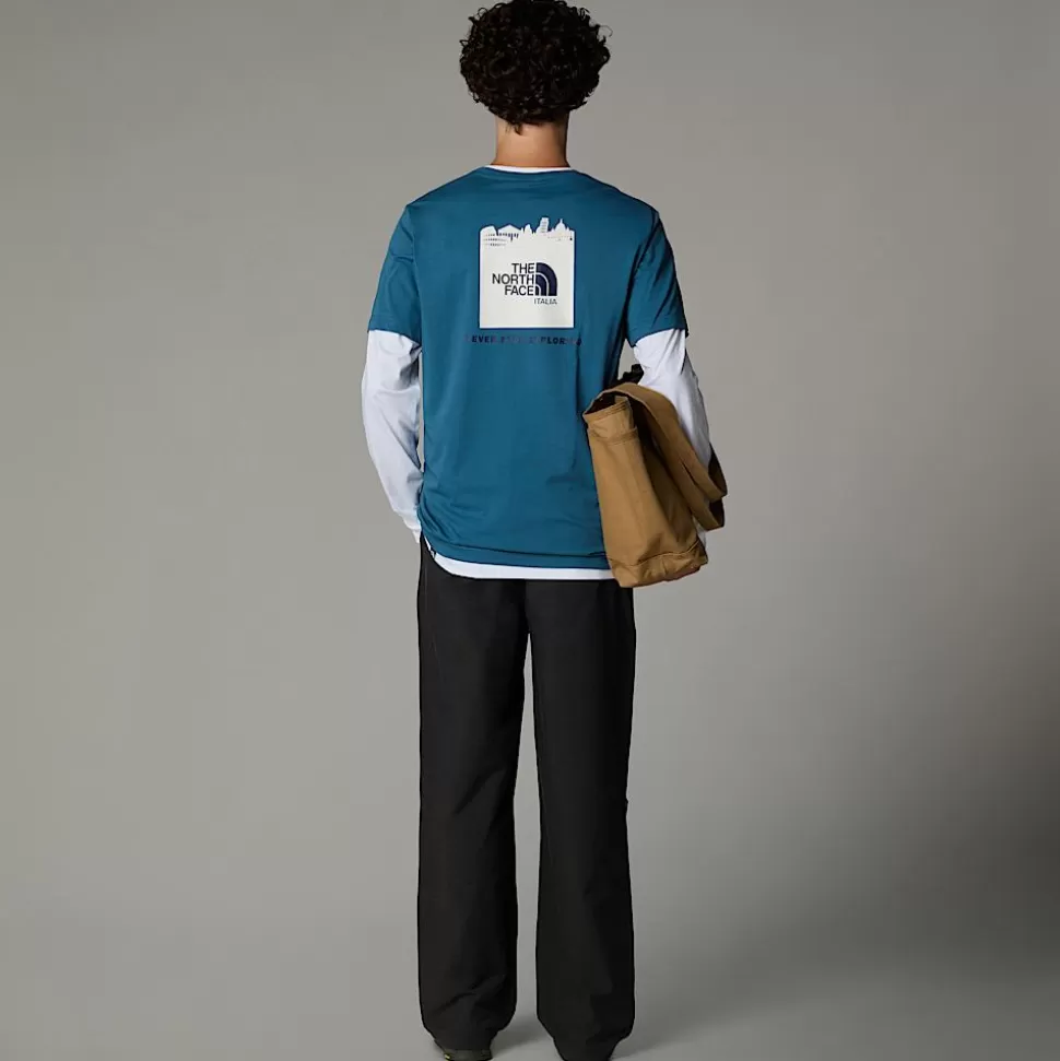 The North Face Camiseta Italy Redbox Para Hombre Mallard Blue - White Dune - Eagle Blue Online