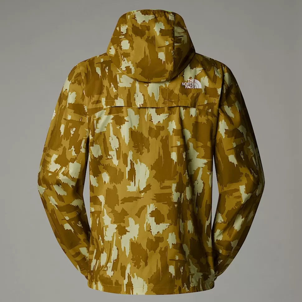 The North Face Chaqueta Cortavientos Estampada Con Capucha Para Hombre Amber Green Painted Mountains Print Flash Sale