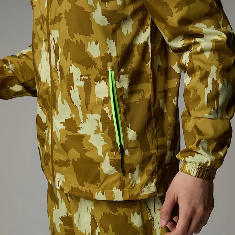 The North Face Chaqueta Cortavientos Estampada Con Capucha Para Hombre Amber Green Painted Mountains Print Flash Sale