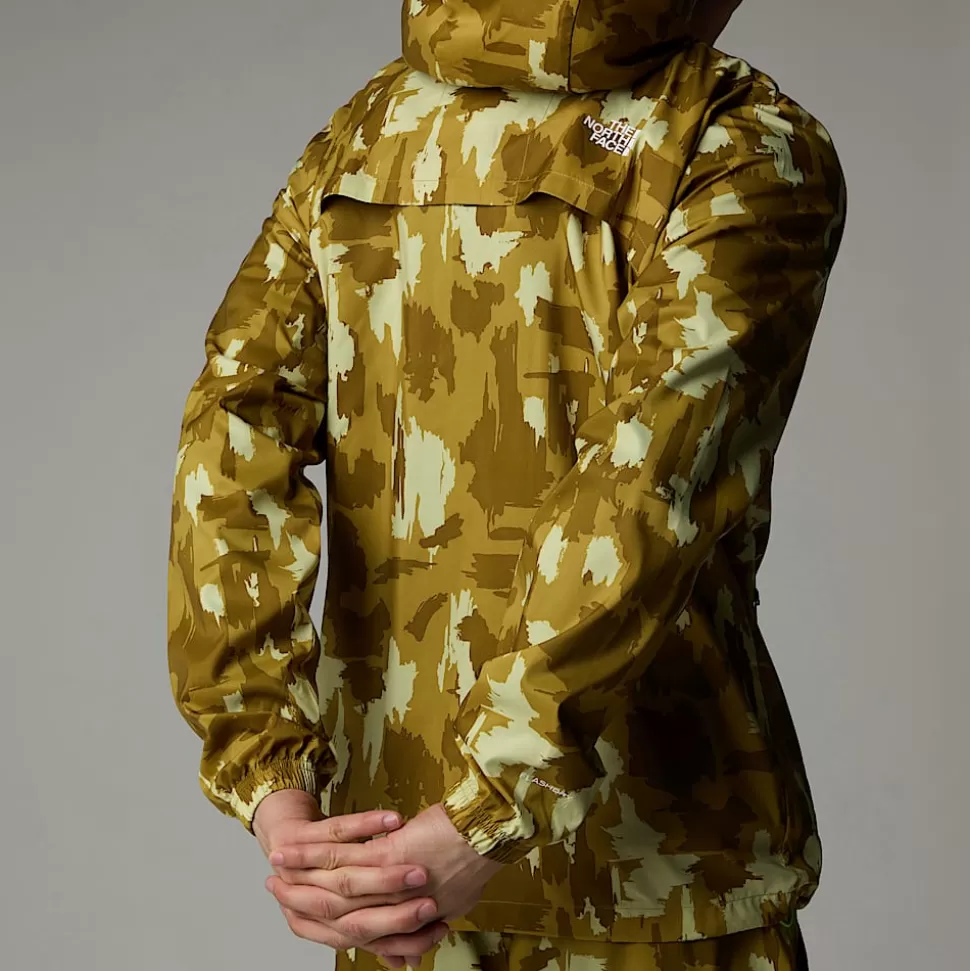 The North Face Chaqueta Cortavientos Estampada Con Capucha Para Hombre Amber Green Painted Mountains Print Flash Sale