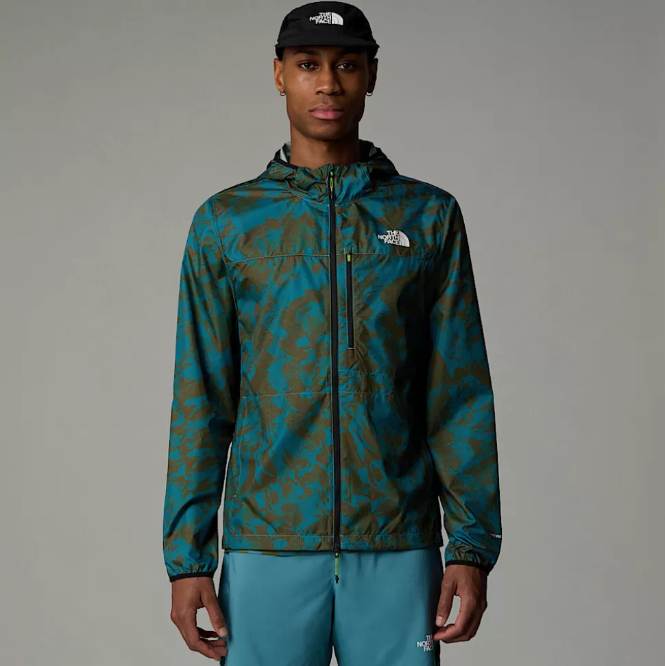 The North Face Chaqueta Cortavientos Higher Run Para Hombre Algae Blue Mountain Traverse Print Discount