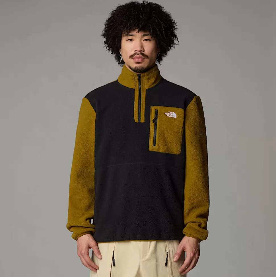 The North Face Chaqueta Polar Con Cremallera De 1/4 Yumiori Para Hombre TNF Black-Moss Green-TNF Black New