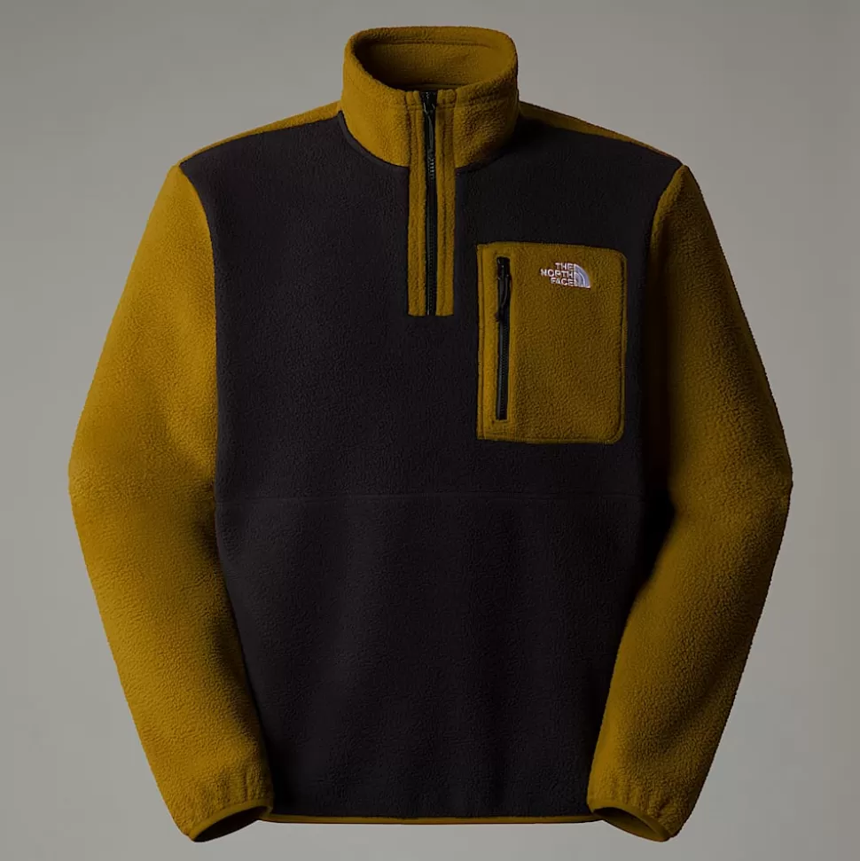 The North Face Chaqueta Polar Con Cremallera De 1/4 Yumiori Para Hombre TNF Black-Moss Green-TNF Black New