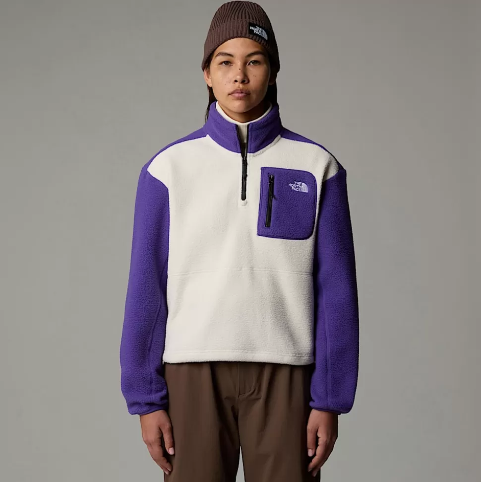 The North Face Chaqueta Polar Con Cremallera De 1/4 Yumiori Para Mujer White Dune-Peak Purple-TNF Black Best