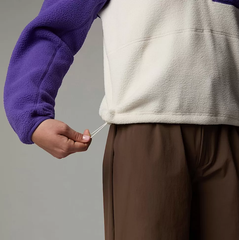 The North Face Chaqueta Polar Con Cremallera De 1/4 Yumiori Para Mujer White Dune-Peak Purple-TNF Black Best
