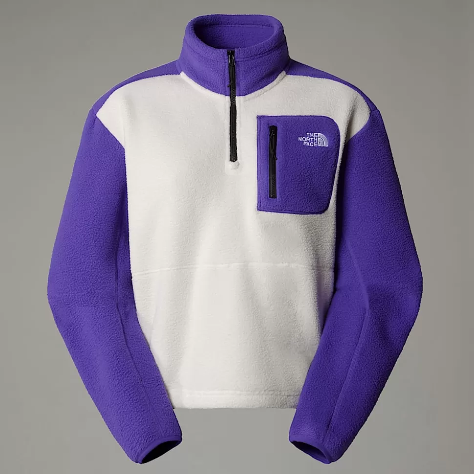The North Face Chaqueta Polar Con Cremallera De 1/4 Yumiori Para Mujer White Dune-Peak Purple-TNF Black Best