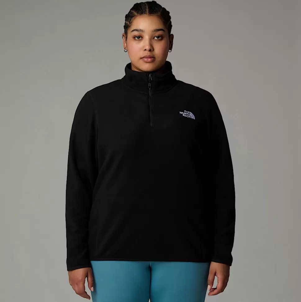 The North Face Forro Polar Con Cremallera De 1/4 Glacier 100 De Talla Grande Para Mujer TNF Black-NPF Store
