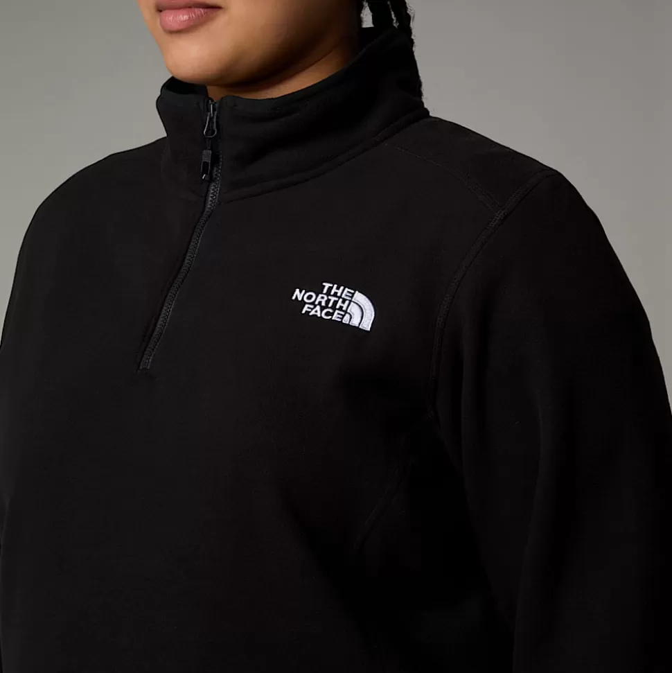 The North Face Forro Polar Con Cremallera De 1/4 Glacier 100 De Talla Grande Para Mujer TNF Black-NPF Store
