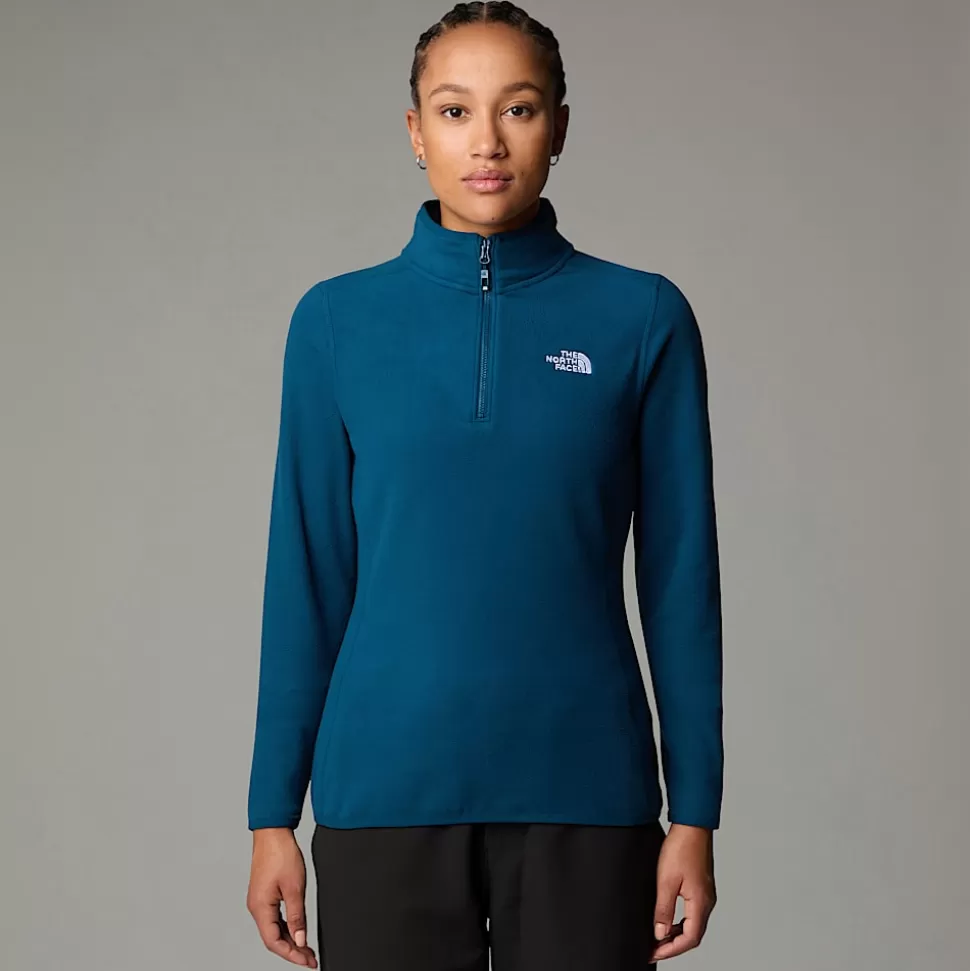 The North Face Forro Polar Con Cremallera De 1/4 Glacier 100 Para Mujer Midnight Petrol Clearance