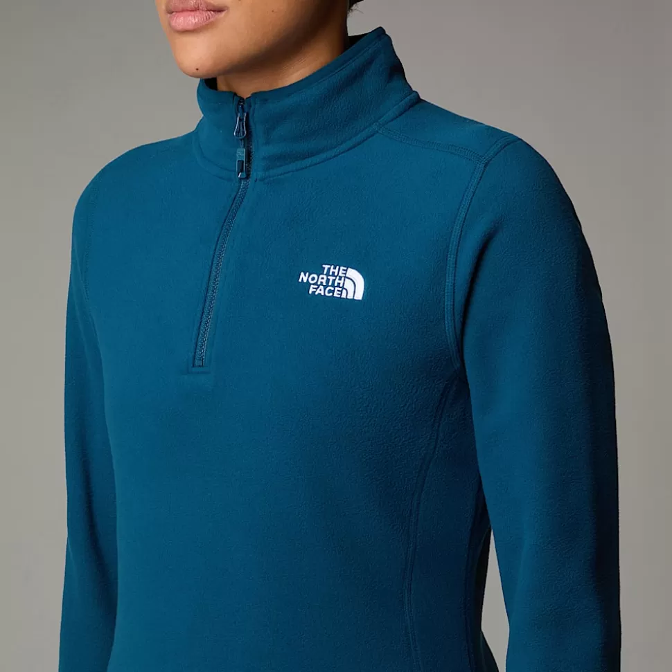The North Face Forro Polar Con Cremallera De 1/4 Glacier 100 Para Mujer Midnight Petrol Clearance