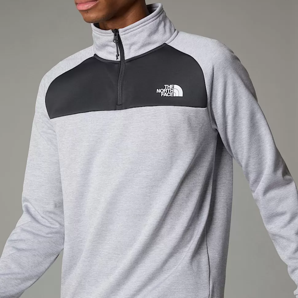The North Face Forro Polar Con Cremallera De 1/4 Reaxion Para Hombre TNF Light Grey Heather-Asphalt Grey-NPF Cheap