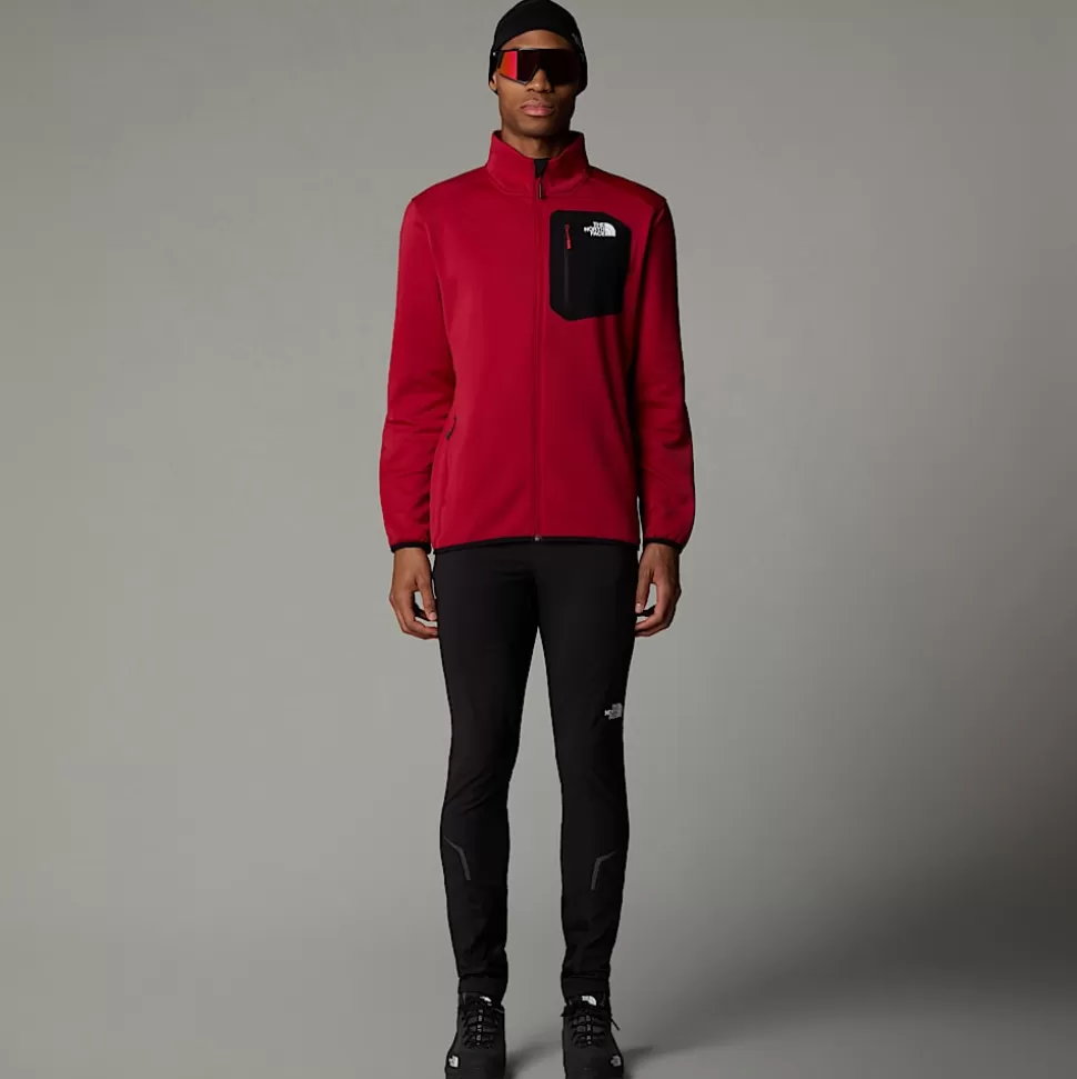 The North Face Forro Polar Con Cremallera Integral Crest Para Hombre Garnet Red-TNF Black Clearance