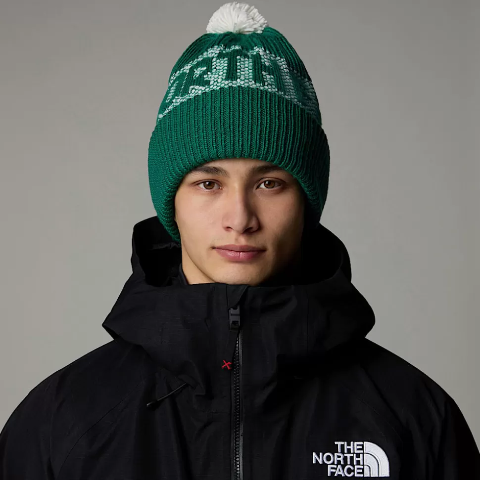 The North Face Gorro Retro Cabin Evergreen-White Dune Discount
