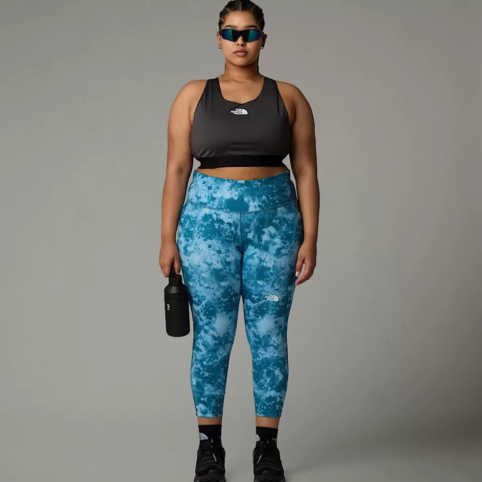 The North Face Mallas Estampadas De Talle Alto De 7/8 Flex De Talla Grande Para Mujer Mallard Blue Micro Halfdome Print Fashion