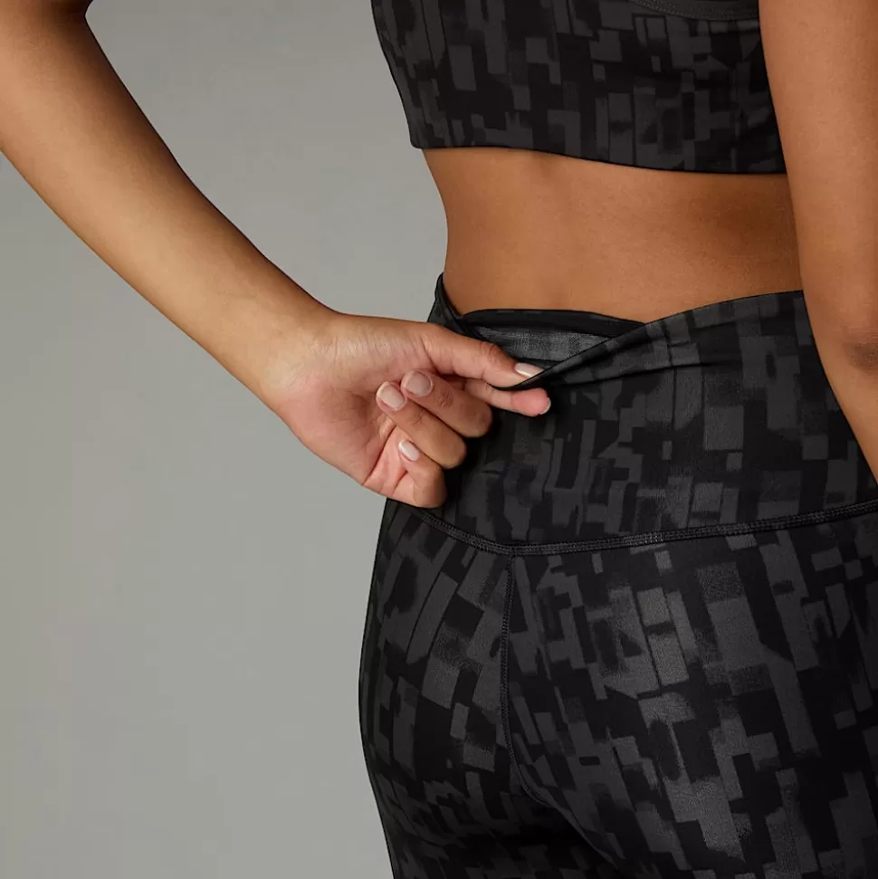 The North Face Mallas Estampadas De Talle Alto De 7/8 Flex Para Mujer Asphalt Grey Patchwork Print Hot