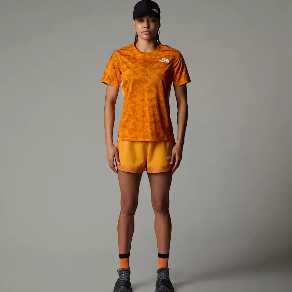 The North Face Pantalón Corto Sunriser De 6,35 Cm Para Mujer Apricot Glaze Mountain Traverse Print Fashion