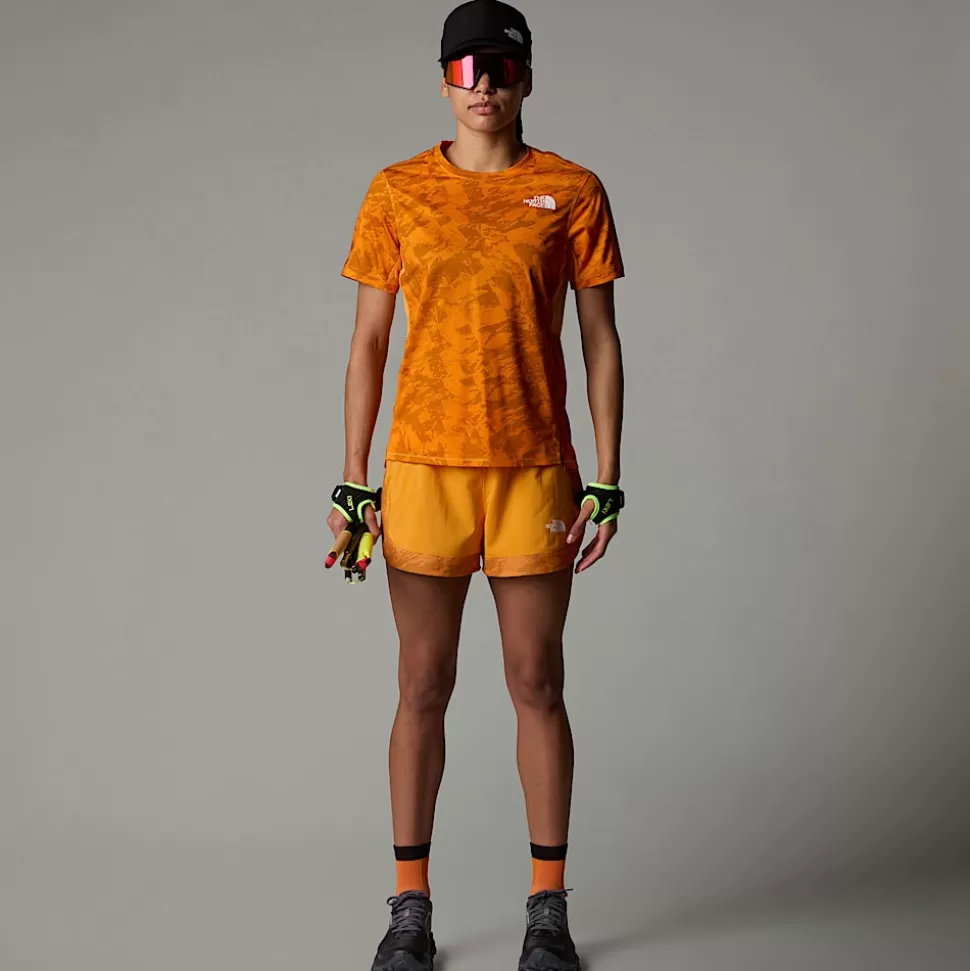 The North Face Pantalón Corto Sunriser De 6,35 Cm Para Mujer Apricot Glaze Mountain Traverse Print Fashion