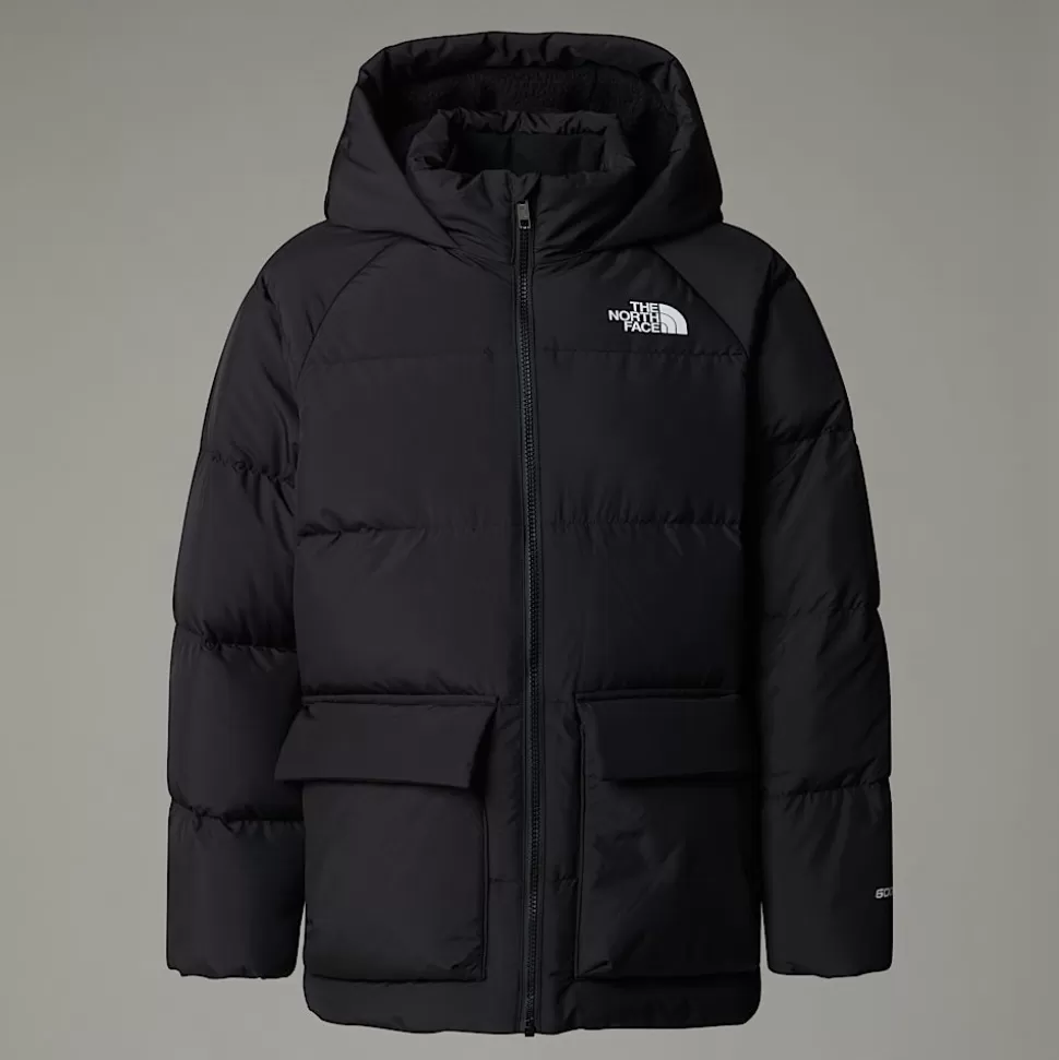 The North Face Parka Corta De Plumón Con Forro Polar North Para Jóvenes TNF Black Hot