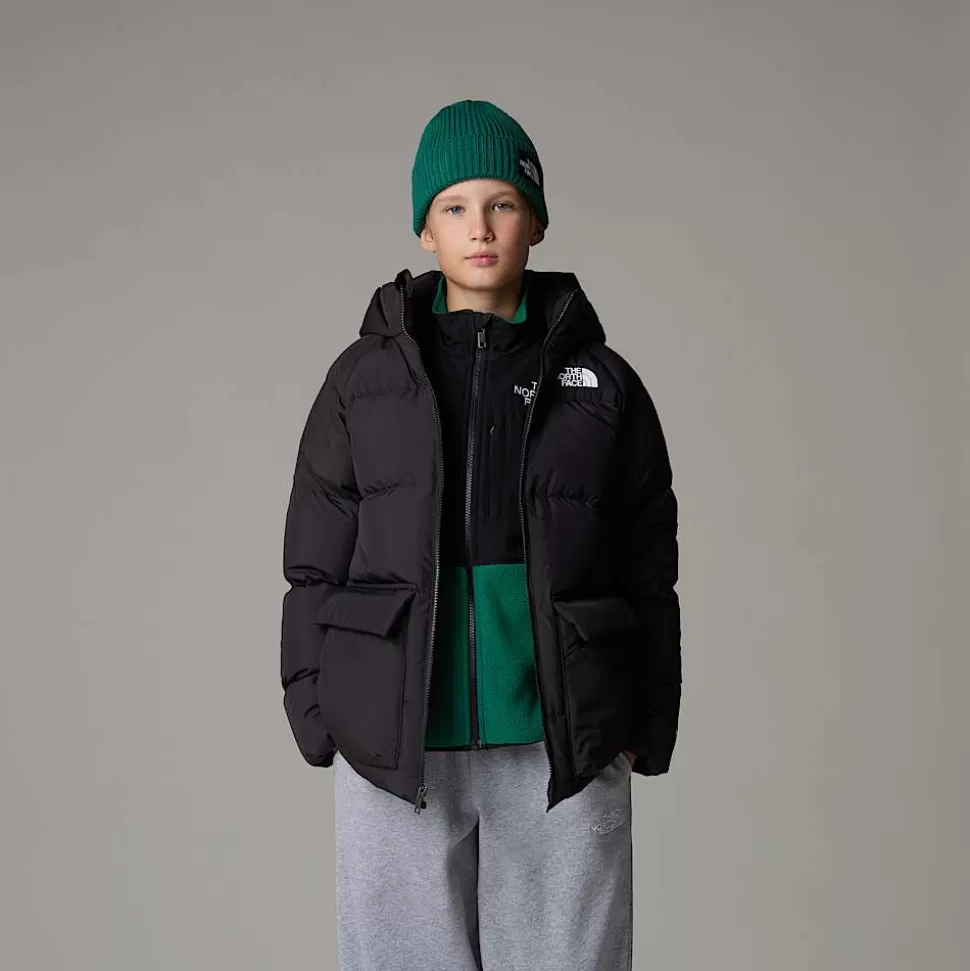 The North Face Parka Corta De Plumón Con Forro Polar North Para Jóvenes TNF Black Hot