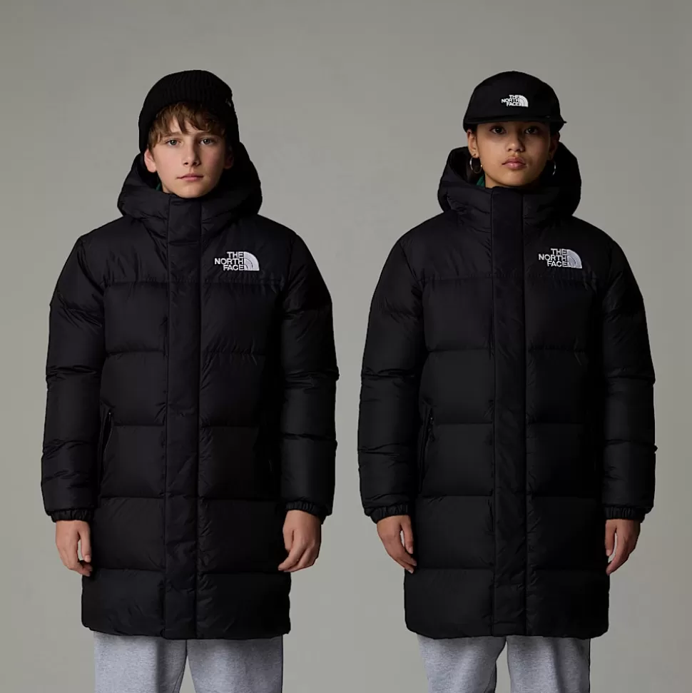 The North Face Parka Larga Nuptse Para Jóvenes TNF Black Cheap