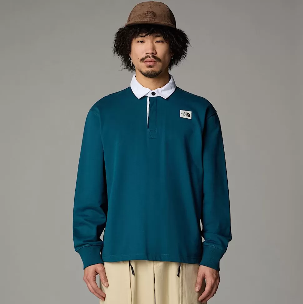 The North Face Polo De Rugby Heritage Para Hombre Midnight Petrol Fashion