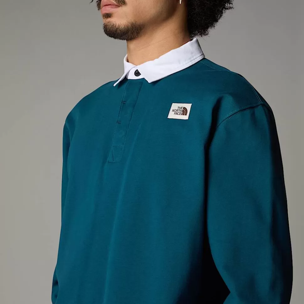 The North Face Polo De Rugby Heritage Para Hombre Midnight Petrol Fashion