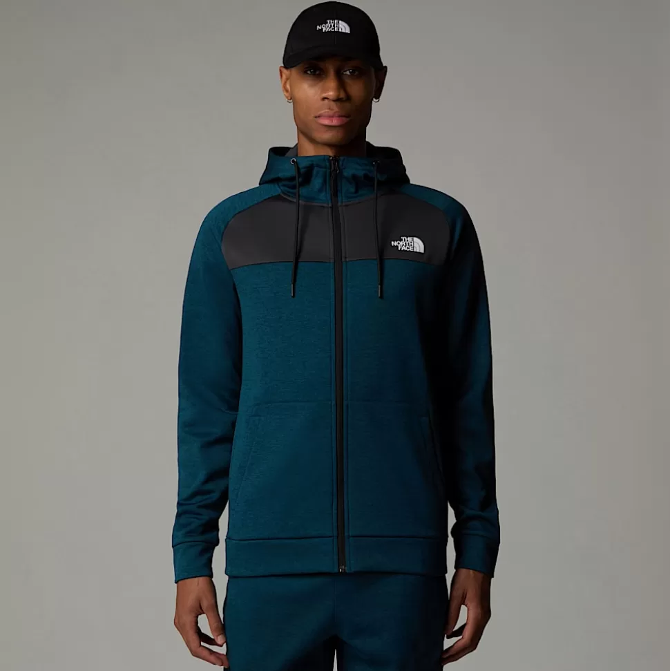 The North Face Sudadera Con Capucha Y Cremallera Integral Reaxion Para Hombre Midnight Petrol Dark Heather-Asphalt Grey Cheap