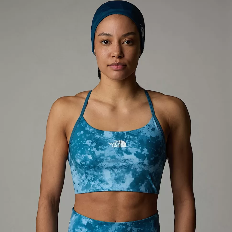 The North Face Sujetador Deportivo Estampado Flex Para Mujer Mallard Blue Micro Halfdome Print Discount