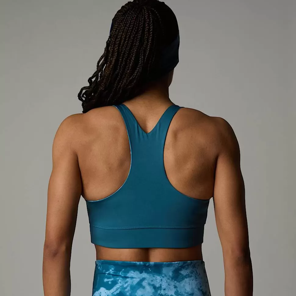 The North Face Sujetador Estampado Reversible Flex Para Mujer Mallard Blue Micro Halfdome Print Sale